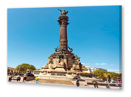 Cuadro 16x24cm Cristobal Colon Monumento España Iberico