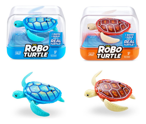 Robo Alive Zuru - Tartaruga robótica nadadora laranja +. Cor Laranja+Azul