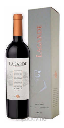 Estuche Vino Lagarde Malbec X750cc