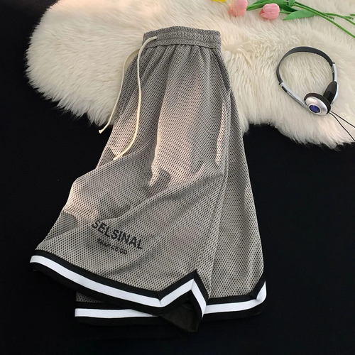 Pantalones Cortos De Baloncesto De Malla De Doble Capa Trans