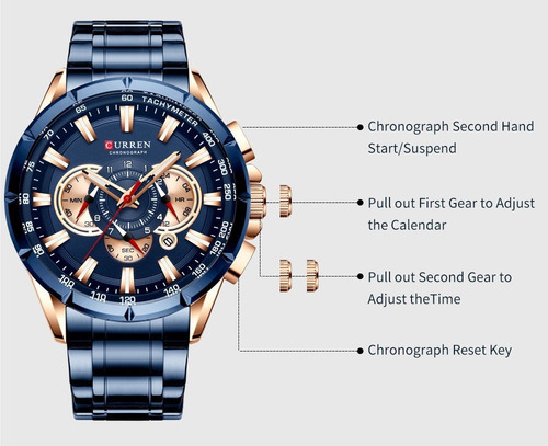 Reloj Con Esfera Negra Plateada Curren 8363 Para Hombre Homb