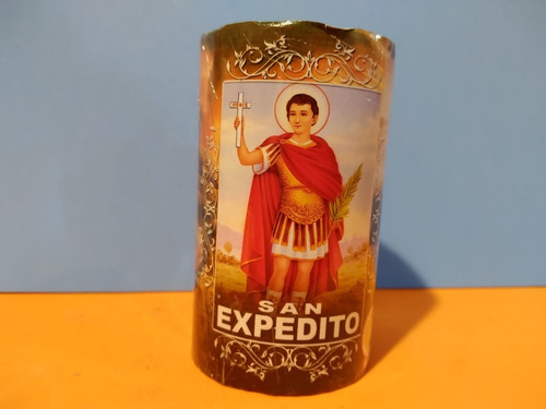 Velón De Oración San Jorge O San Expedito 10 Cms Larga Durac