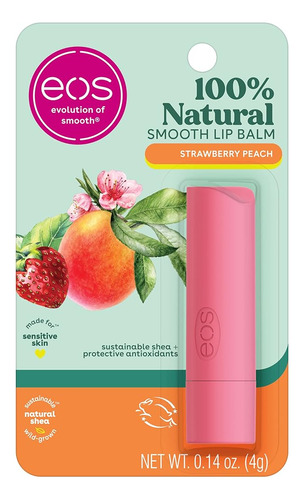 Eos 100% Natural Lip Balm Stick - Melocotón Fresa, Dermatólo