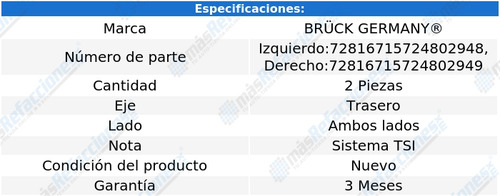 Par De Horquillas Traseras A1 L4 1.4l De 2010 A 2019 Bruck