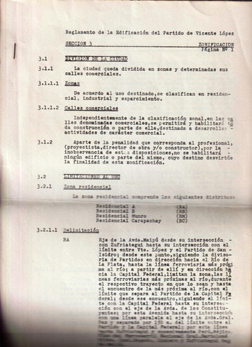 Vicente López, Reglamento Edificación, Aprox. 1955