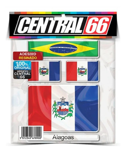 Kit Adesivos Bandeira Estado Alagoas Resinados