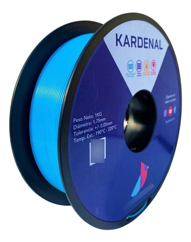 1 Kg 1.75mm Filamento Pla Premium Kardenal Color Azul cielo