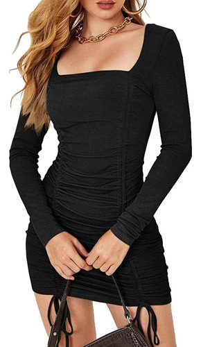 Minivestidos Bodycon Sexy Con Cordón De Manga Larga Para Muj