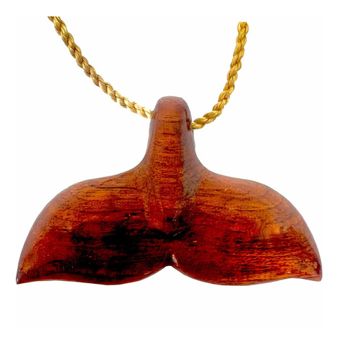 Collar Con Colgante De Cola De Ballena De Madera De Koa De