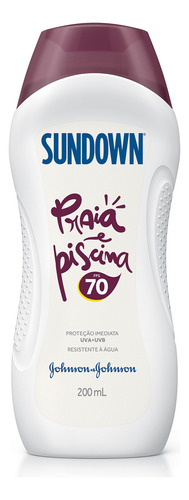 Protetor Solar Praia E Piscina Fps70 200ml Sundown