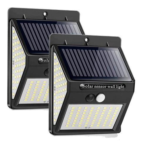 Pack X2 Lámparas Solares 20w Con Sensor De Movimiento Hogar