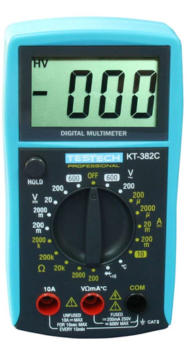 Multímetro Digital Test Tech Kt-382c 600v Cat Ii Lcd