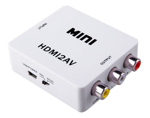 Convertidor Hdmi A Av Adaptador Activo Rca Tv Ntsc Pal Señal Video Full Hd Garantia