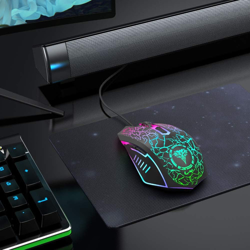 Ratón Bengoo Rgb Retroiluminado Gaming Negro