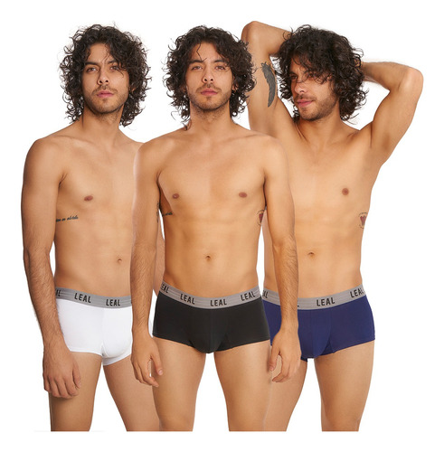 Ropa Interior Hombre Boxer Corto Pack X3 Leal Algodón