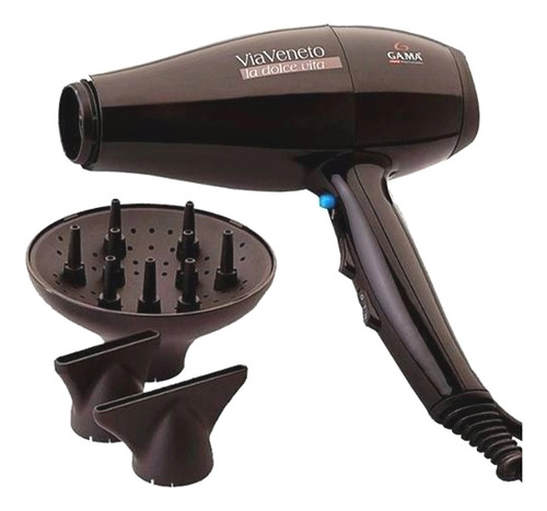 Secador De Pelo Gama Peluqueria Via Veneto Ion Negro Cs