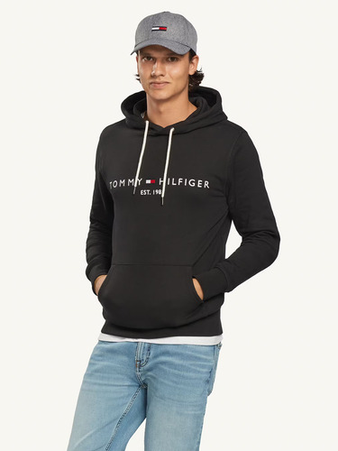 Poleron Wcc Hoodie Logo Negro Hombre Tommy Hilfiger M2