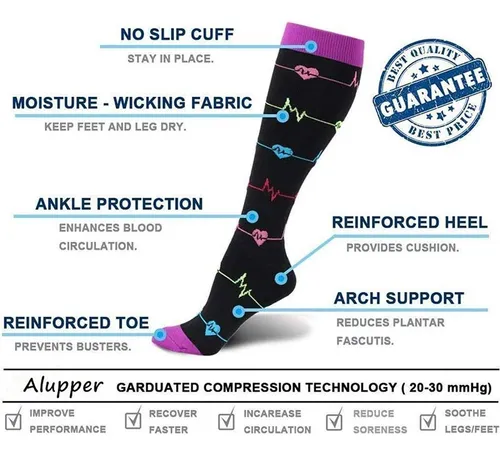 7 Pares De Calcetines De Compresión Para Correr Y Viajar