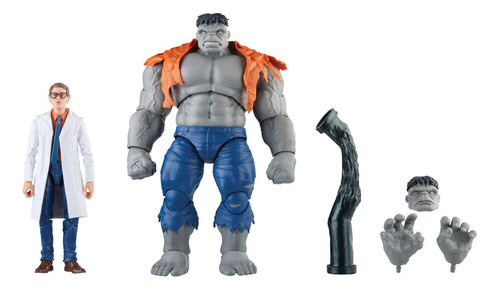 Marvel Legends Series - Pancarta Gris De Hulk Y Dr. Bruce, F