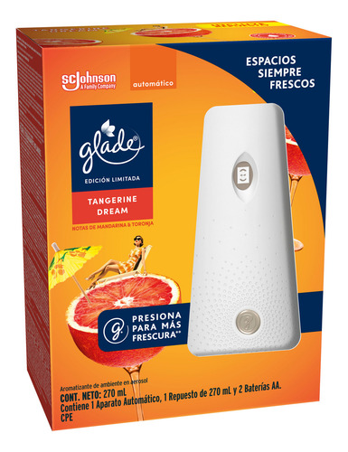 Aromatizante Automático Glade, 1 aparato y 1 Repuesto 270 ml