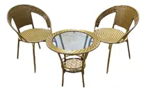 Comprar Juego Terraza Terraza Simil Ratan 2 Sillas 3 Piezas
