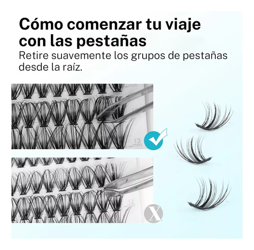 Oxyglow Extensiones Pestañas Negras Kit de Pestañas Mixtas 320 Ramos Diy