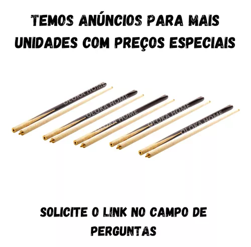 Taco Sinuca Bilhar Snooker Profissional Virola Metal+ Brind - R$ 109,99