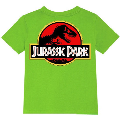 Polera Color Algodón 100% Niños Jurasic Park Dinosaurio