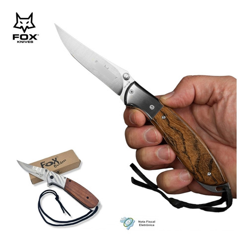 Canivete Tático Semi Automático Fox Madeira Original- C/ Nfe