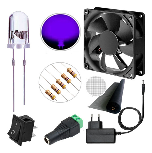 Kit Led P/ Armadilha De Mosquito Led+resistor+fonte+conector