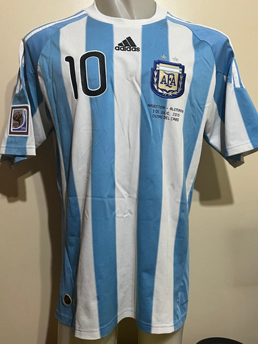 Camiseta Argentina Alemania 2010 Messi #10 Barcelona T. Xl