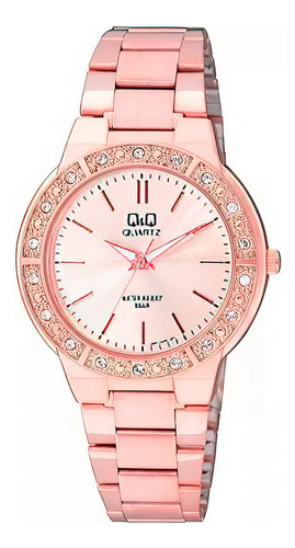 Reloj Q&q Qyq Acero Inoxidable Dama Murano + Estuche 