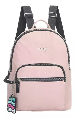 Mochilas Mujer Eco Cuero Antirobo Trendy Urbana Llavero