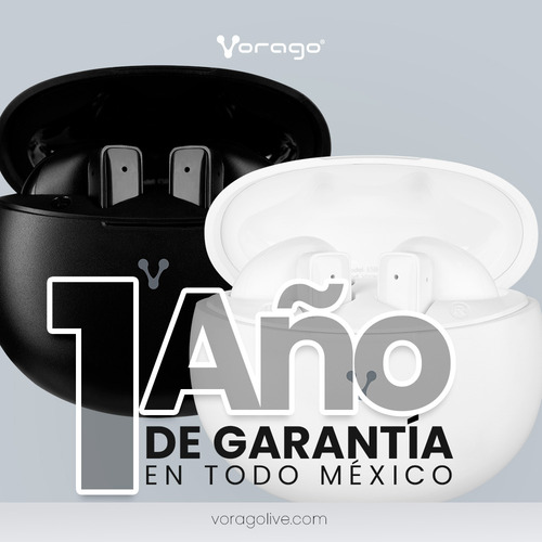Audífonos Inalámbricos ESB-310 Vorago | Bluetooth 5.4 TWS Sonido Premium Batería 24H USB-C Micrófono Integrado Diseño Compacto Controles Táctiles Ideal para Deporte Compatible con iOS Android PC