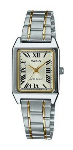 Reloj Casio De Dama Modelo Ltp-v007 Metal Combinado Romanos