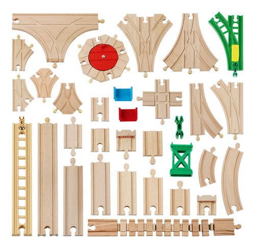 5.1cm Straight Rail - Edwone Wooden Rail Train Toy Set For