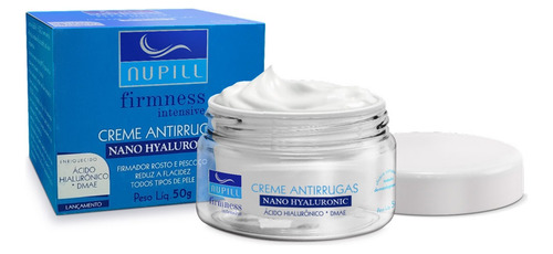 Creme Facial Antirrugas Nupill Nano Hialuronic + Dmae 50g Momento de aplicação Dia/Noite Tipo de pele Todo tipo de pele