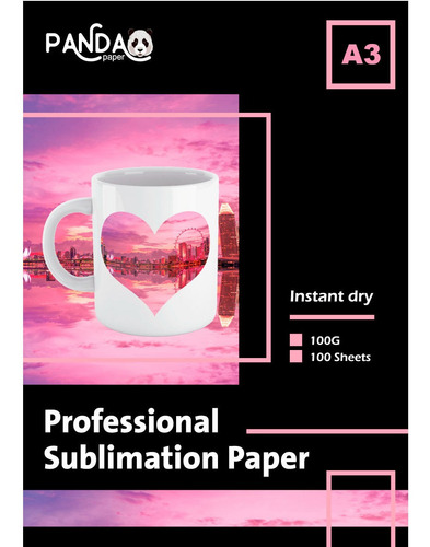 Imagen 2 de 7 de Papel Para Sublimar Específico A3 Panda 100 Hojas Importado