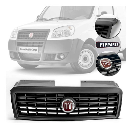 Grade Radiador Fiat Doblo Hlx Elx Cargo 2010 A 2022 Emblema