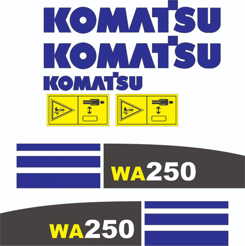 Calcomanías Cargador Komatsu Wa250 Sticker Adhesivos+prevent