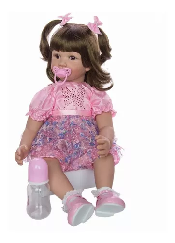 Bebe Reborn Princesa 60 Cm - Boneca Reborn Silicone