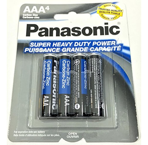 4 Pilas Panasonic Aaa, Superresistentes, Potencia De Carbono