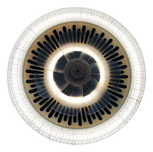 Ventilador De Techo Con Lampara 3 Modos De Luz 6 Velocidades 49 Cm 60 Hz Acabado Cristalino Opalinas Plástico 7