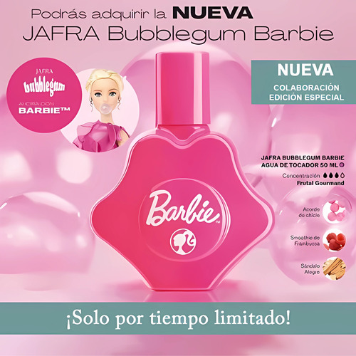 Bubblegum Colaboración Con Barbie Jafra Original