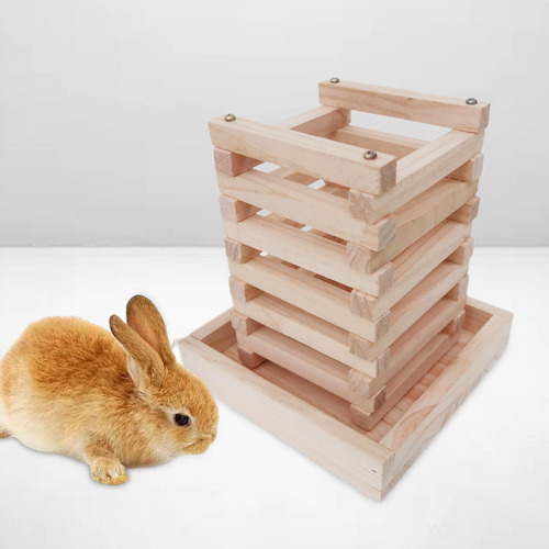 Alimentador De De Conejo De Madera, Contenedor De Plegable