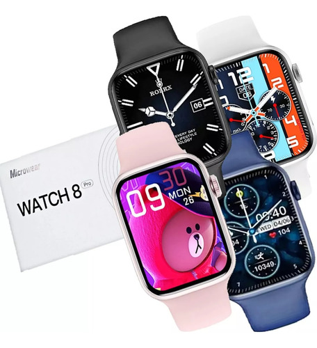 Relogio Smartwatch W28 Pro Serie 8 Exclusivo Com 4 Caixa Branco