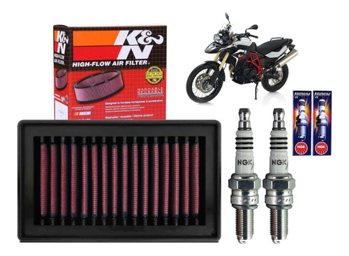 Filtro Ar K&n Kn Vela Ngk Bmw F800gs F 800 Gs Triple Black