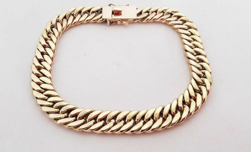 Pulseira Elos Duplos 40 Gramas 19cm Ouro 18k Maciço