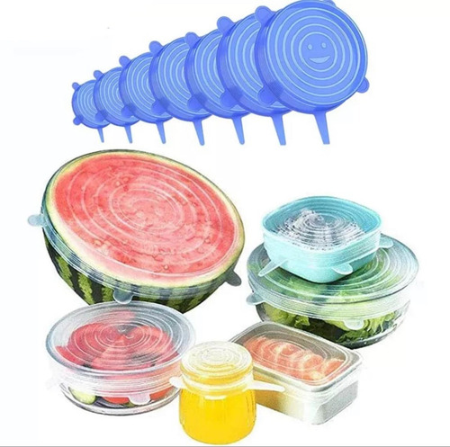 Set De 6 Tapas De Silicon Ajustables
