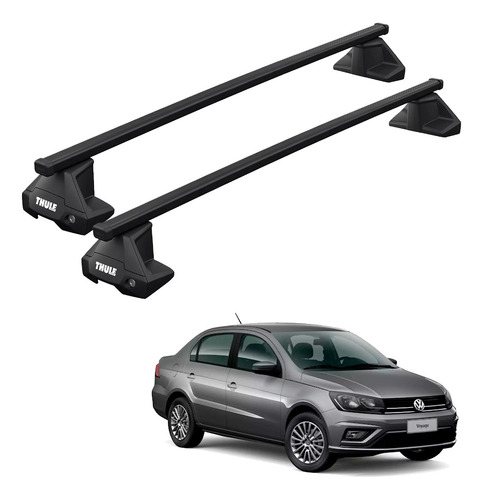 Rack Thule Squarebar Vw Voyage Sedan 09 Em Diante Teto Liso